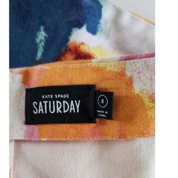 Kate Spade Saturday Watercolor High Waisted Shorts Size 8 - Picture 5 of 8